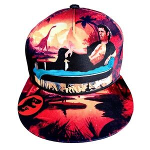 Dr Ian Malcolm Jurassic Park Flat Bill Cap- 90s Jeff Goldblum in Sexy Repose Hat